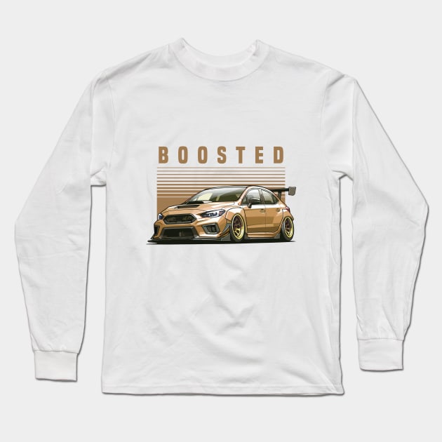 Subaru Impreza WRX STI Car Art - Modified Boosted Sports Car Long Sleeve T-Shirt by JDM-Rey